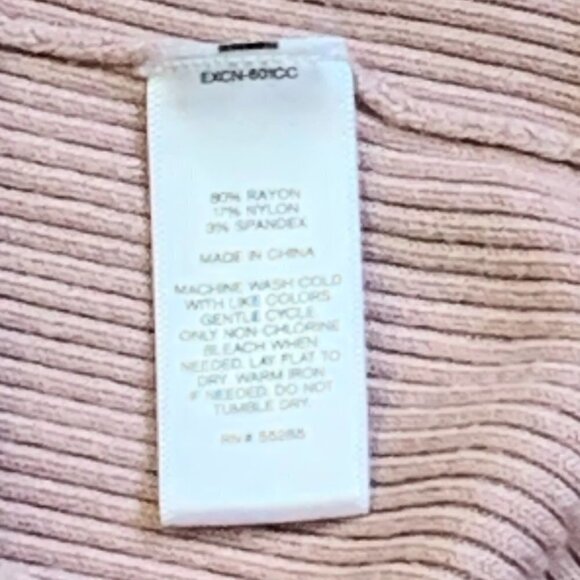 Express L Sleeveless V-Neck/Mock-Cut-Out Pink Rib Knit Top Barbiecore 48Q - Picture 8 of 8